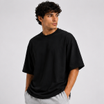 Black Basic Oversized Heavy T-Shirt 1