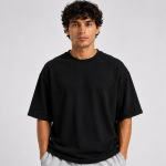 Black Basic Oversized Heavy T-Shirt 1