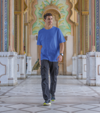 Blue Basic Oversized T-Shirt