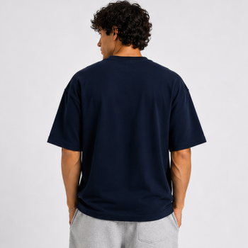 Navy Blue Basic Oversized Heavy Blend T-Shirt