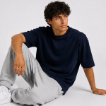 Navy Blue Basic Oversized Heavy T-Shirt 1