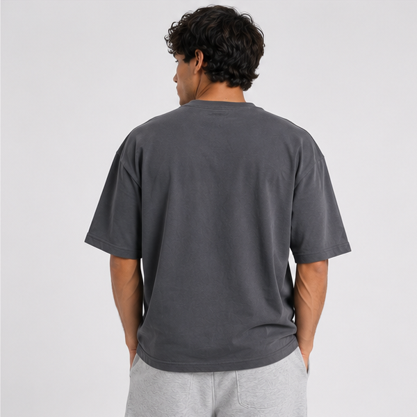 Slate Gray Basic Oversized Heavy T-Shirt 2
