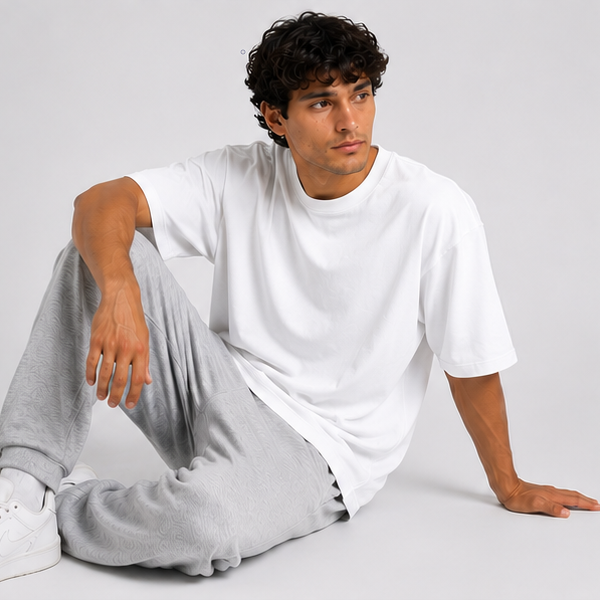 White Basic Oversized Heavy T-Shirt 2