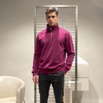 Aalamey Basic Quarter-Zip Sweatshirt – Claret