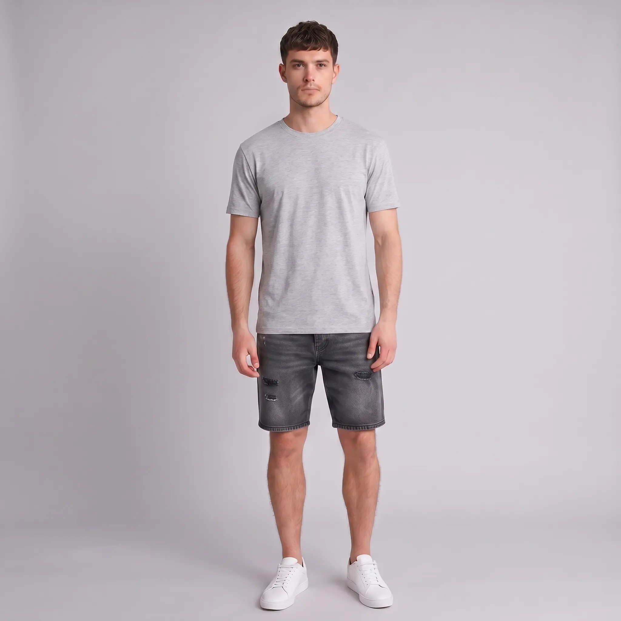 Heather Gray Regular Fit T-Shirt 3