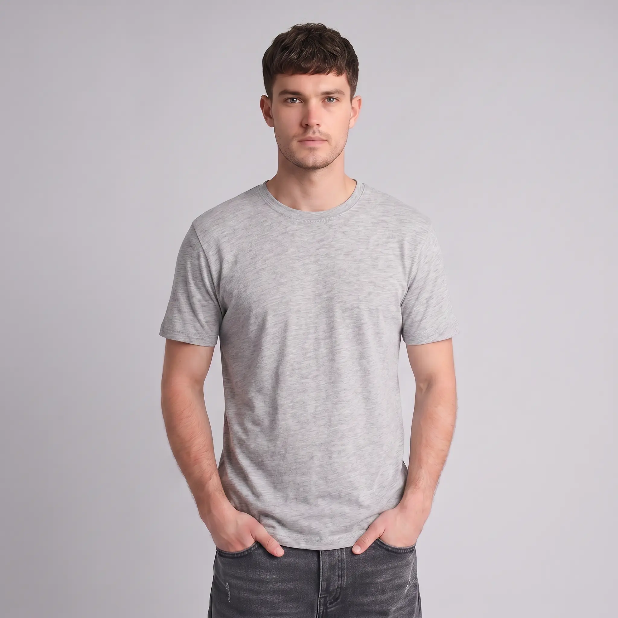 Heather Gray Regular Fit T-Shirt 4