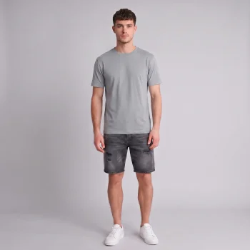 Matte Silver Basic Regular Fit T-Shirt