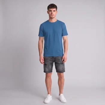 Steel Blue Basic Regular Fit T-Shirt