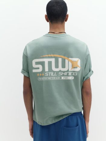 Pull&Bear STWD star T-Shirt in Turquoise