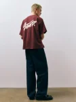 Pull&Bear Shirt ‘STWD’ in Burgundy